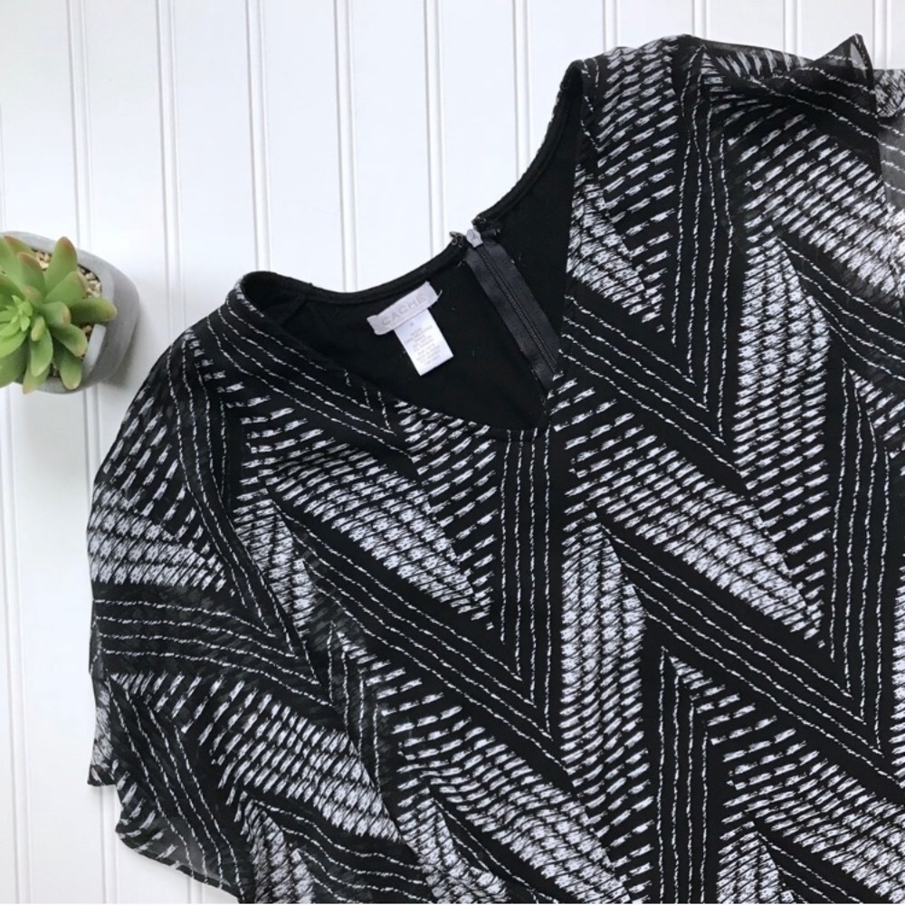 •Cache• chiffon overlay top {B37}